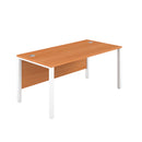 TC Goal Post Rectangular Desk in beech wood with sleek modern design, front view showing smooth surface and sturdy construction.