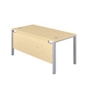 Back view of TC Goal Post Rectangular Desk in maple wood, showcasing its sleek rectangular design and smooth surface.