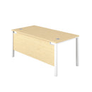 Back view of the TC Goal Post Rectangular Desk in maple wood, showcasing its sleek design and sturdy construction.