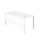 TC Goal Post Rectangular Desk in white, showing the back view with a modern, clean design and sturdy rectangular frame.