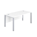 Front view of TC Goal Post Rectangular Desk in white, showcasing its modern design and sturdy structure.