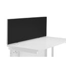 Black TC straight upholstered desktop screen with sleek design, shown from the front angle.