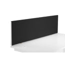 Black TC straight upholstered desktop screen with padded fabric surface, designed for office or workspace privacy.