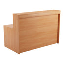 TC reception unit in beech finish, featuring a sleek design with matching panels and functional workspace.