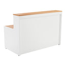 TC Reception Unit in beech wood with sleek design, matching office furniture, and modern appearance.