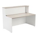 TC Reception Unit in Grey Oak finish, front view showcasing sleek modern design and clean lines.