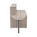 Side view of TC Reception Unit in grey oak finish, showcasing modern design and clean lines for office or reception areas.