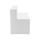 Side view of the TC Reception Unit in white, showcasing its sleek, modern design and clean finish.