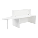 White TC reception unit with clean, modern design, featuring a front view showing smooth surfaces and functional workspace.