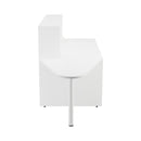 Side view of the TC Reception Unit in white, featuring clean lines and modern design, ideal for office or reception areas.