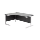 Black TC Office Single Upright Radial Desk with a sleek modern design, showing the front view with a 45-degree angle.