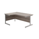 TC Office single upright radial desk in grey oak finish, featuring a spacious work surface and modern design.