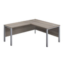 Grey oak TC Goal Post Return Desk with sleek modern design, featuring a spacious workspace and sturdy construction.
