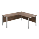 TC Goal Post Return Desk in walnut with modern design, featuring a spacious workspace and sturdy construction.