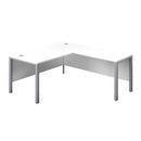 White TC Goal Post Return Desk with modern design, featuring a spacious workspace and sturdy construction.