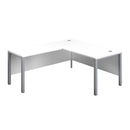 White TC Goal Post Return Desk with modern design, featuring a spacious work surface and sturdy construction.