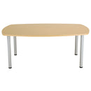 Front view of the One Fraction Plus Boardroom Table in Nova Oak by TC, showcasing its sleek design and wood finish.