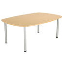 Front view of the TC One Fraction Plus Boardroom Table in Nova Oak, showcasing its modern design and spacious surface.