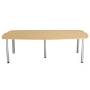 Front view of the TC One Fraction Plus Boardroom Table in Nova Oak finish, showcasing its sleek modern design and wood grain texture.