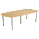 Front view of the One Fraction Plus Boardroom Table in Nova Oak by TC, showcasing its sleek design and natural wood finish.