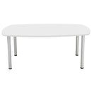 White One Fraction Plus Boardroom Table by TC with a sleek, modern design, shown from the front view.