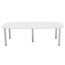 White One Fraction Plus Boardroom Table by TC, front view showing rectangular surface and sturdy legs for office meetings.