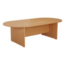 Back view of the TC D-End Meeting Table in beech wood, showcasing its sleek design and sturdy construction.