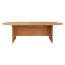Front view of the TC D-End Meeting Table in beech wood with a sleek rectangular design.