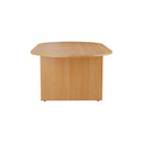 Side view of the TC D-End Meeting Table in beech wood, showcasing its sleek design and sturdy construction.