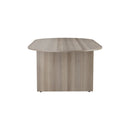 Side view of TC D-End Meeting Table in Grey Oak finish, showcasing its sleek design and modern conference table style.