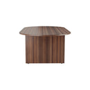 TC D-End Meeting Table in walnut wood with sleek, modern design, shown with a spacious tabletop and sturdy legs.