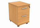 Front view of TC Core Mobile Under Desk Pedestal in Norwegian Beech, showing compact storage with wheels and drawers.