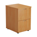 TC Essentials wooden filing cabinet in beech finish, front view showing multiple drawers and sleek design.