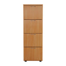 Essentials wooden filing cabinet in beech finish by TC, front view showing multiple drawers and sturdy construction.