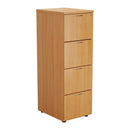 TC Essentials wooden filing cabinet in beech finish with multiple drawers, designed for organized office storage.
