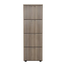 TC Essentials wooden filing cabinet in grey oak finish with multiple drawers and sleek design, ideal for office organization.