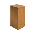 Front view of TC Essentials Wooden Filing Cabinet in Nova Oak, featuring multiple drawers and a sleek, modern design.