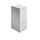 White Essentials wooden filing cabinet by TC with multiple drawers and modern design, shown from the front.
