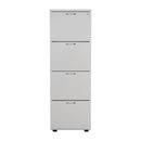 White Essentials wooden filing cabinet by TC with multiple drawers, shown from the front.