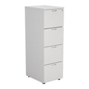 White Essentials Wooden Filing Cabinet by TC with multiple drawers and a sleek front view.