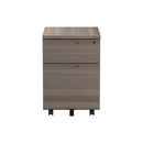 Grey oak TC Mobile Pedestal with two drawers, ideal for office storage and organization.
