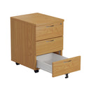 TC Mobile Pedestal in Nova Oak with two drawers, compact storage unit featuring a sleek wood finish.