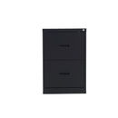 Black TC Steel Filing Cabinet with multiple drawers, front view showing sturdy metal construction and sleek design.