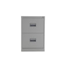 Front view of a grey TC Steel Filing Cabinet with multiple drawers, designed for office storage and organization.