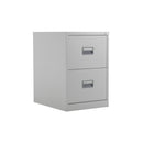 Front view of TC Steel Filing Cabinet in grey, featuring multiple drawers and sturdy metal construction for office storage.