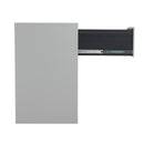 Side view of TC Steel Filing Cabinet in grey, featuring multiple drawers and a sturdy metal construction.
