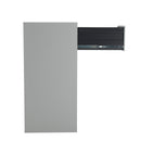 Side view of TC Steel Filing Cabinet in grey, showcasing its sturdy metal construction and sleek modern design.