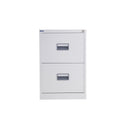 White TC Steel Filing Cabinet with multiple drawers, front view showing sleek design and sturdy construction.