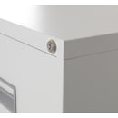 White TC Steel Filing Cabinet with lock, featuring multiple drawers for secure document storage.