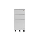 White TC 3 Drawer Under Desk Steel Pedestal with front view showing sturdy metal construction and sleek design.